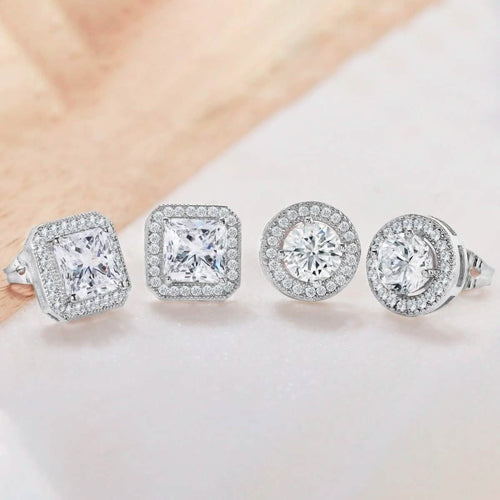 2-Pack: Halo Stud Earrings with Swarovski Elements by DailySale