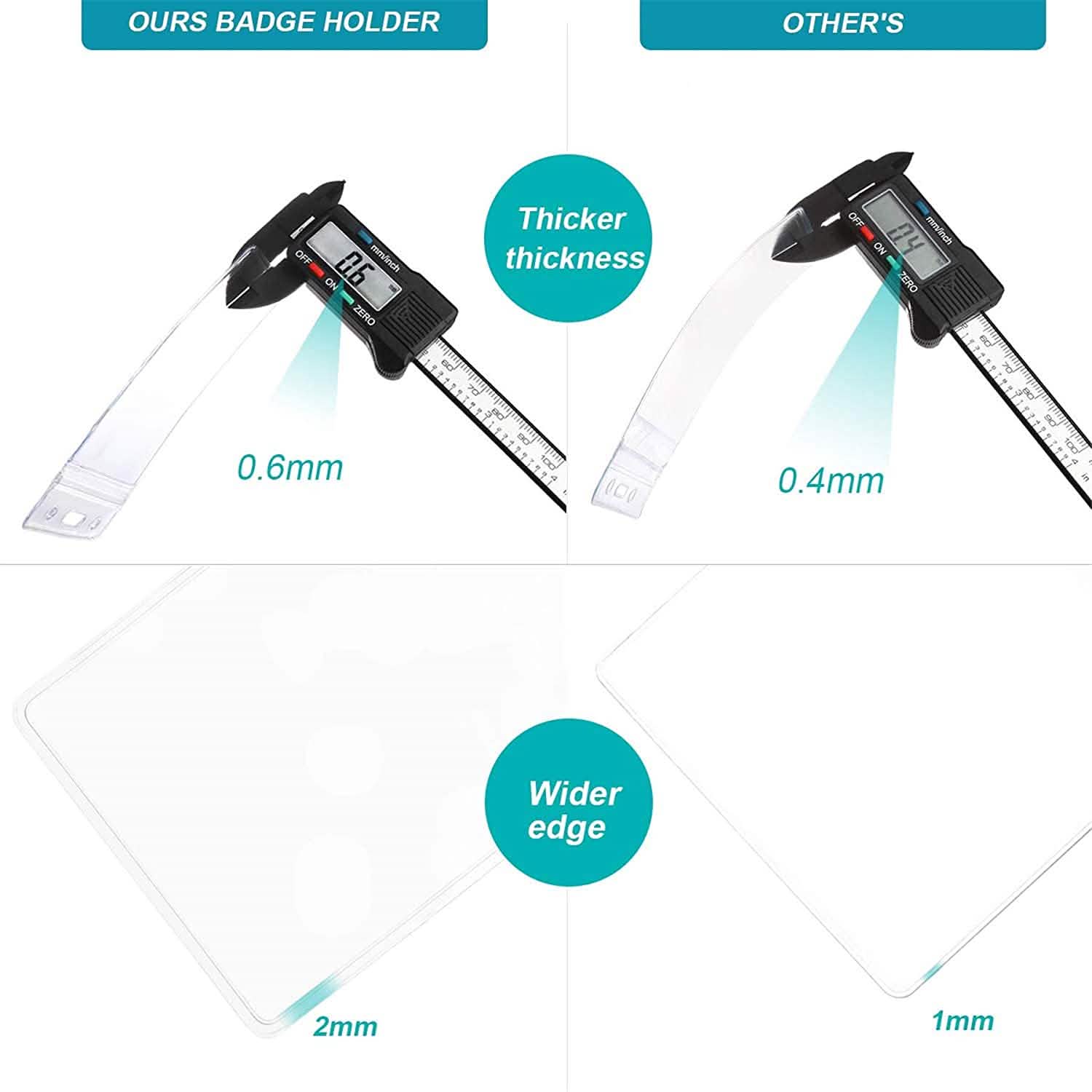 2-Pack: Heavy Duty Retractable Badge Holders with Carabiner Reel Clip and Vertical Style Clear ID Card Holders by DailySale