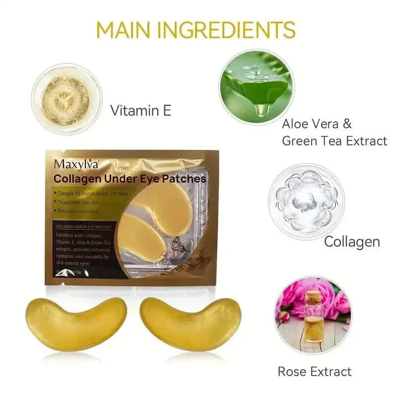 2-Pack: Hydrating Eye Care Under Eye Crystal Mask Golden Under Eye Patches For Women and Men by DailySale