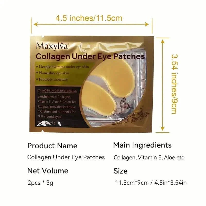 2-Pack: Hydrating Eye Care Under Eye Crystal Mask Golden Under Eye Patches For Women and Men by DailySale