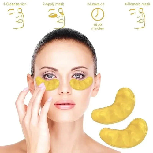 2-Pack: Hydrating Eye Care Under Eye Crystal Mask Golden Under Eye Patches For Women and Men by DailySale