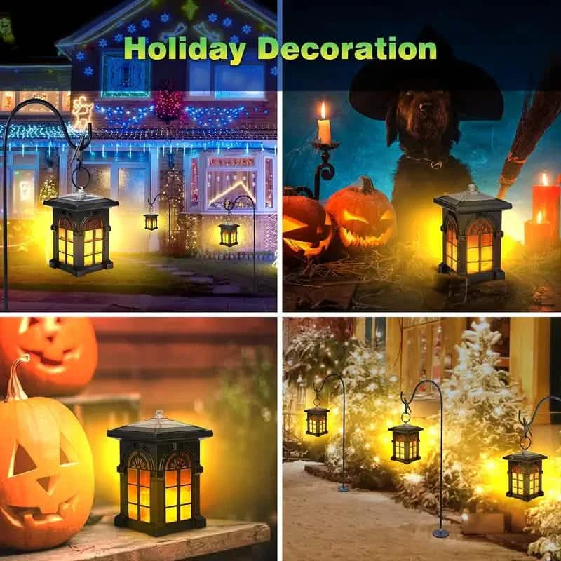 2-Pack: IP65 Waterproof Solar Outdoor Lights With Flickering Flame by DailySale
