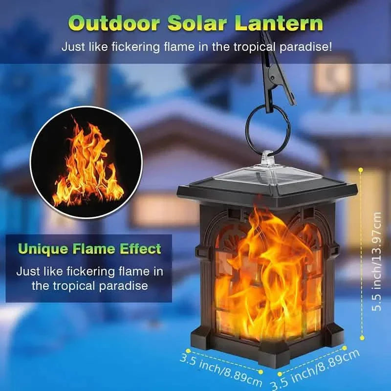 2-Pack: IP65 Waterproof Solar Outdoor Lights With Flickering Flame by DailySale