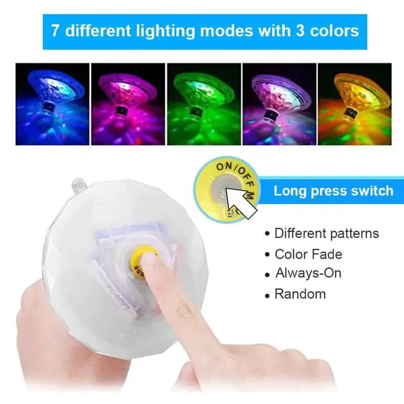 2-Pack: LED Color Changing Floating Pool Lights with 8 Modes Lighting by DailySale