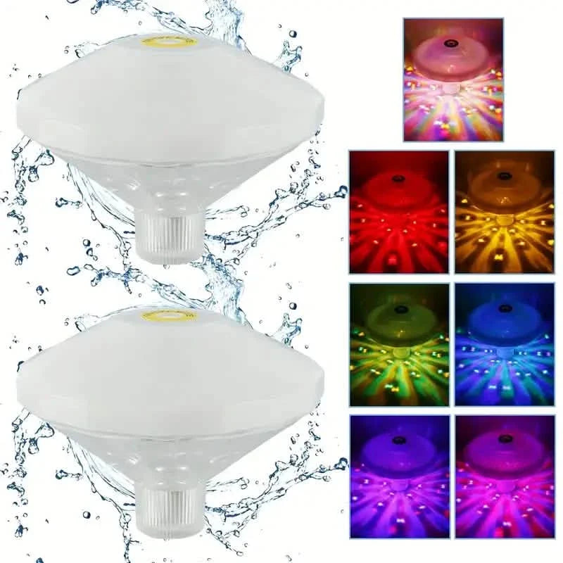 2-Pack: LED Color Changing Floating Pool Lights with 8 Modes Lighting by DailySale