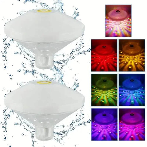 2-Pack: LED Color Changing Floating Pool Lights with 8 Modes Lighting by DailySale