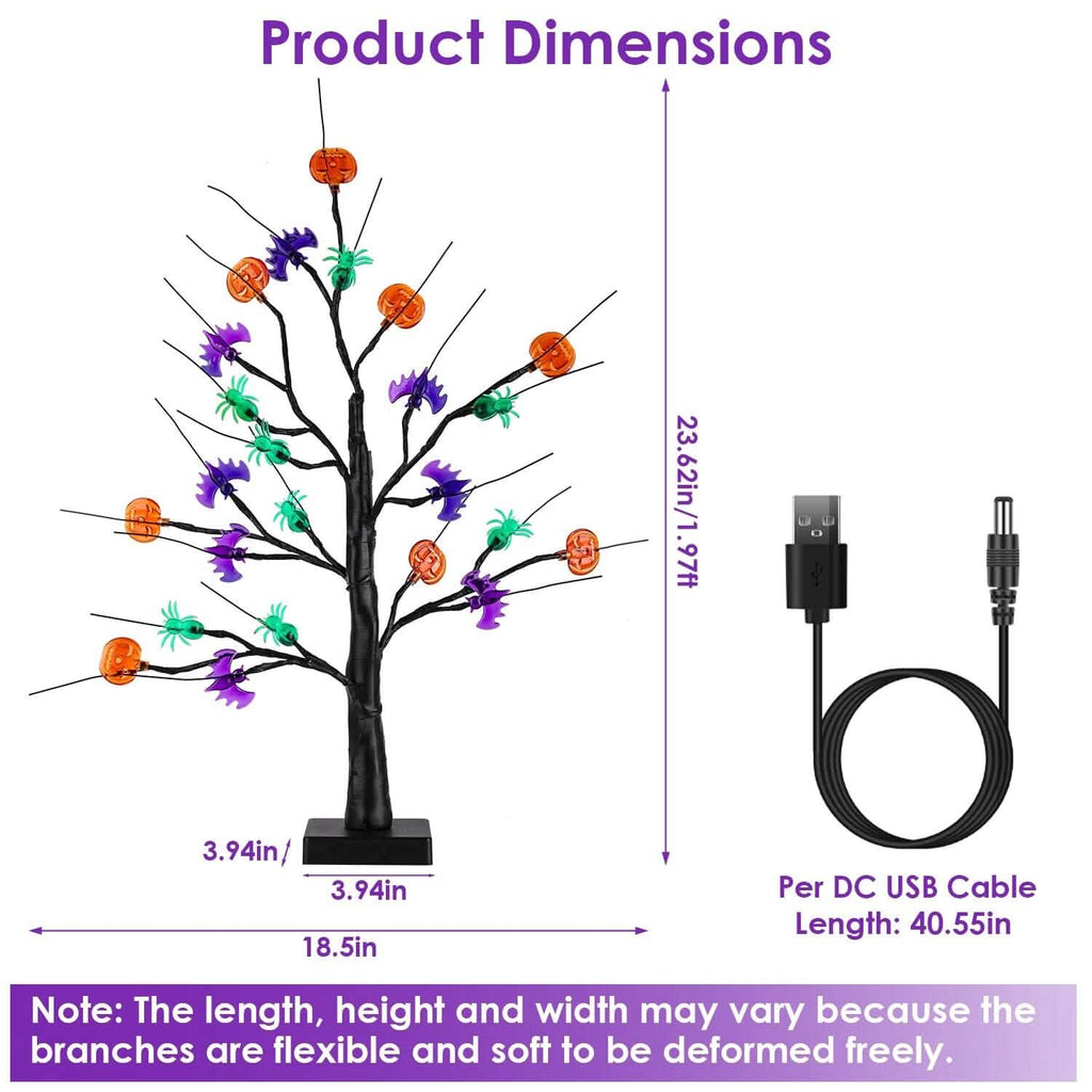 2-Pack: Lighted Halloween Trees with Timer and Adjustable Twigs by DailySale