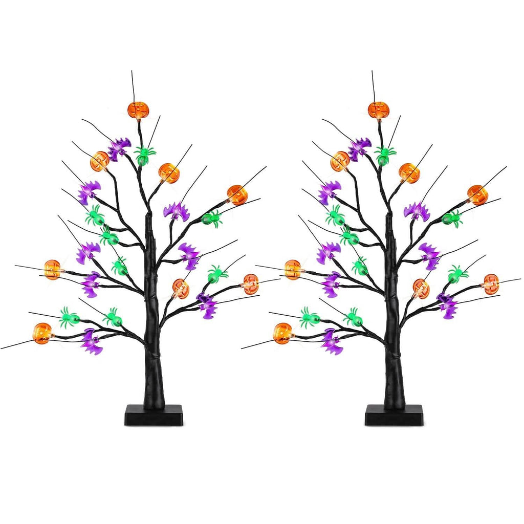 2-Pack: Lighted Halloween Trees with Timer and Adjustable Twigs by DailySale
