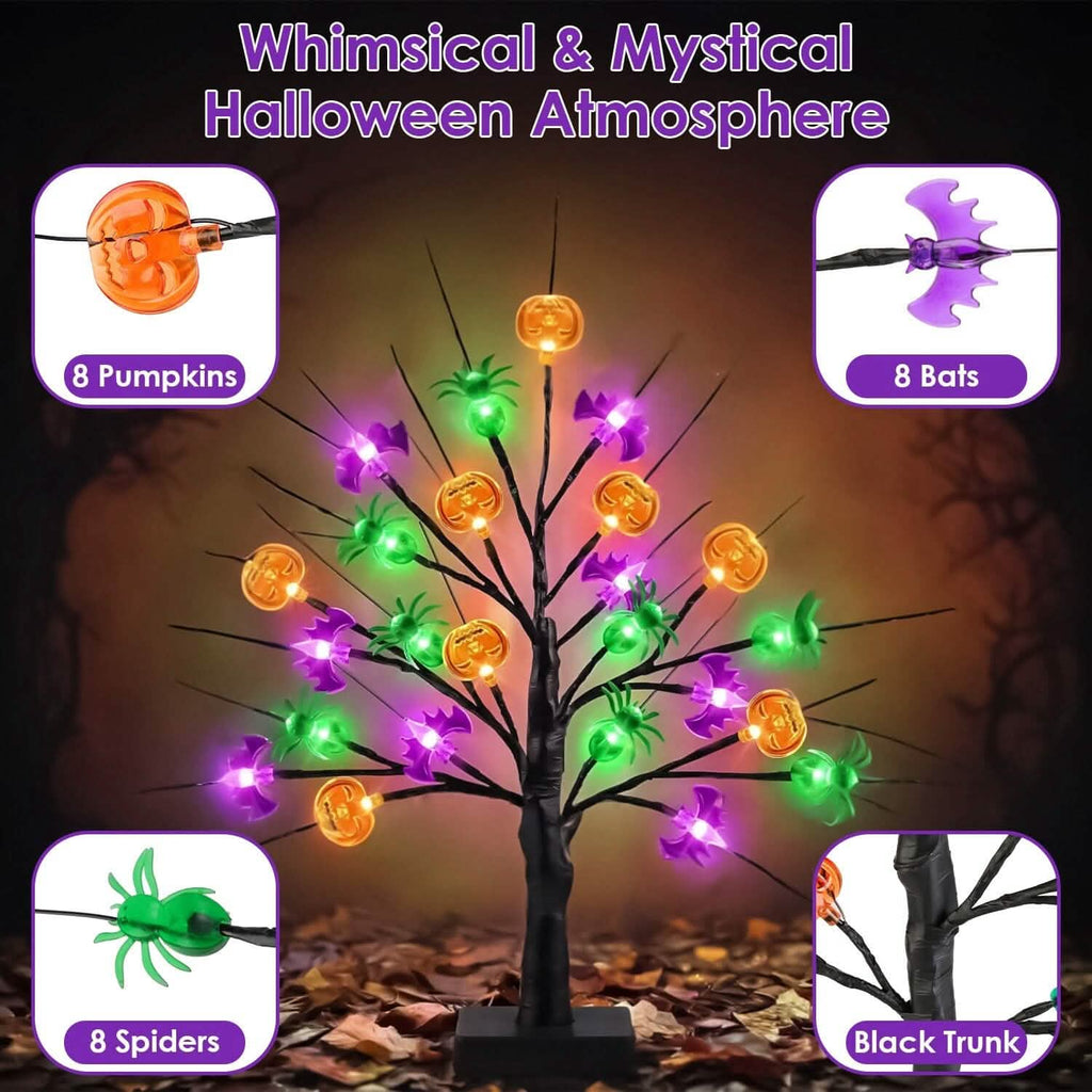 2-Pack: Lighted Halloween Trees with Timer and Adjustable Twigs by DailySale