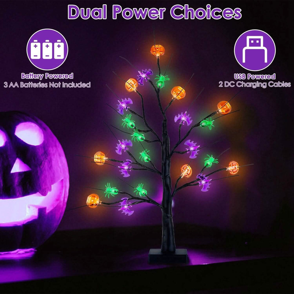 2-Pack: Lighted Halloween Trees with Timer and Adjustable Twigs by DailySale
