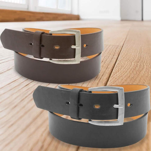 2-Pack: Men's Black & Brown Solid Belts by DailySale