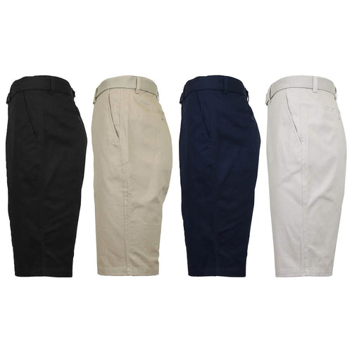 2-Pack: Men's Cotton Chino Shorts with Belt by DailySale