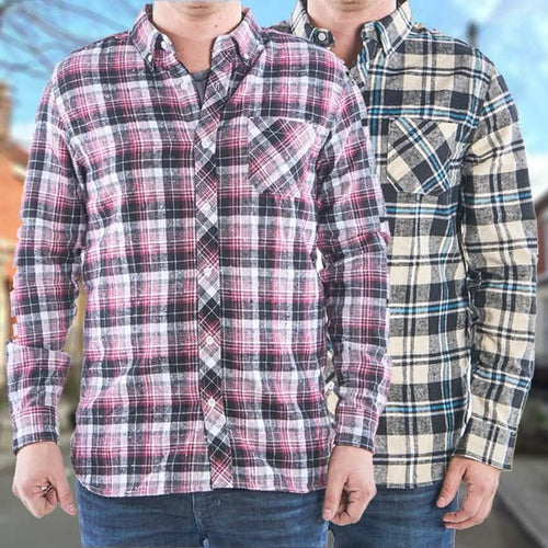 2-Pack: Men's Flannel 2-Pocket Button Down Shirts - Assorted Sizes by DailySale