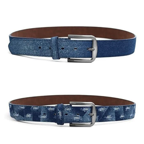 2-Pack: Men's Parquet Jean Washed Denim Belts - Size: Small by DailySale