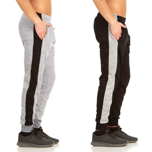2-Pack: Men's Striped Marled Fleece Jogger Pants by DailySale