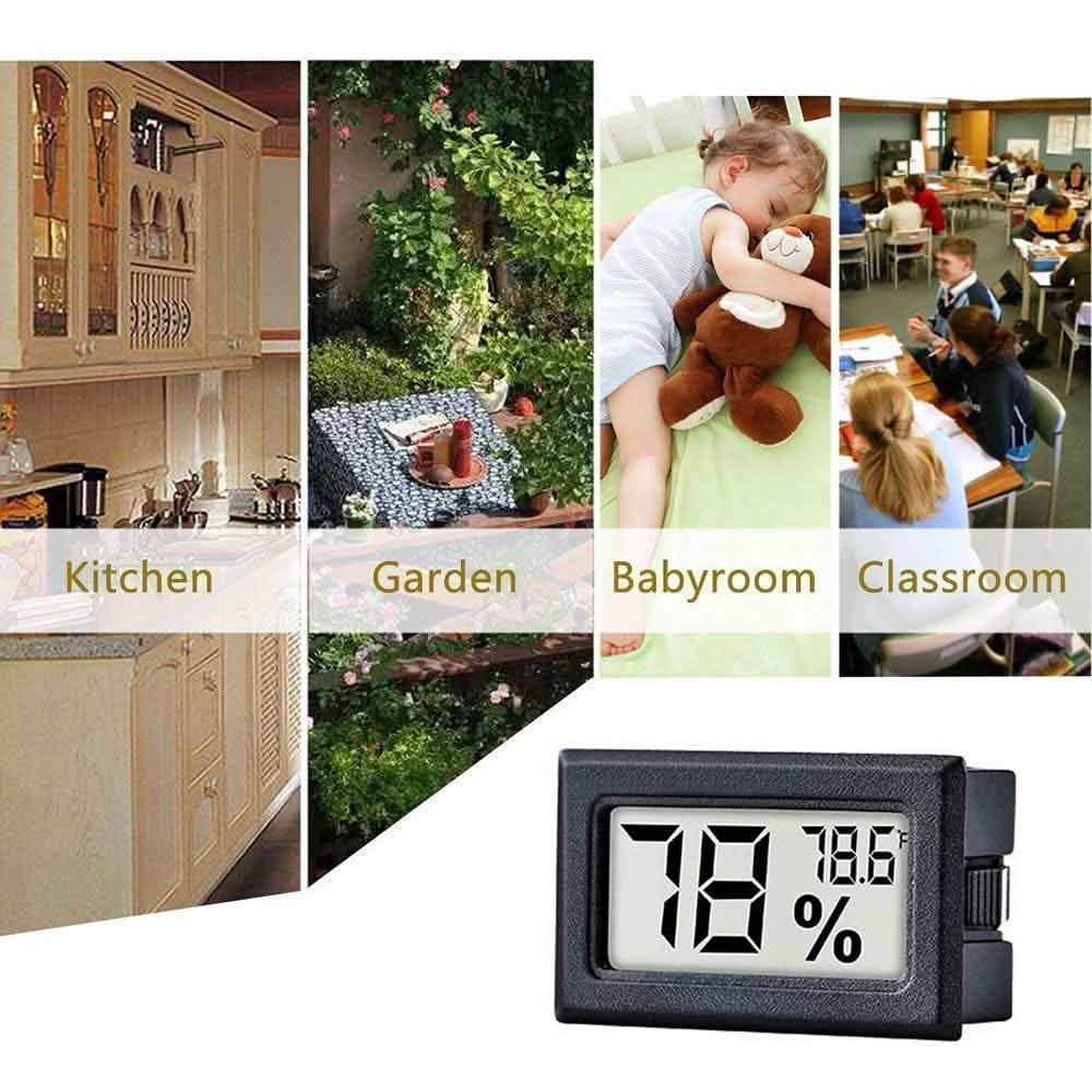 2-Pack: Mini Digital Hygrometer Gauge Indoor Thermometer by DailySale