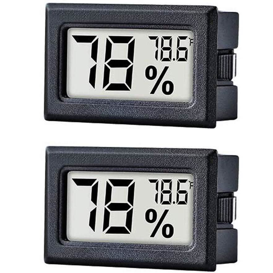 2-Pack: Mini Digital Hygrometer Gauge Indoor Thermometer by DailySale