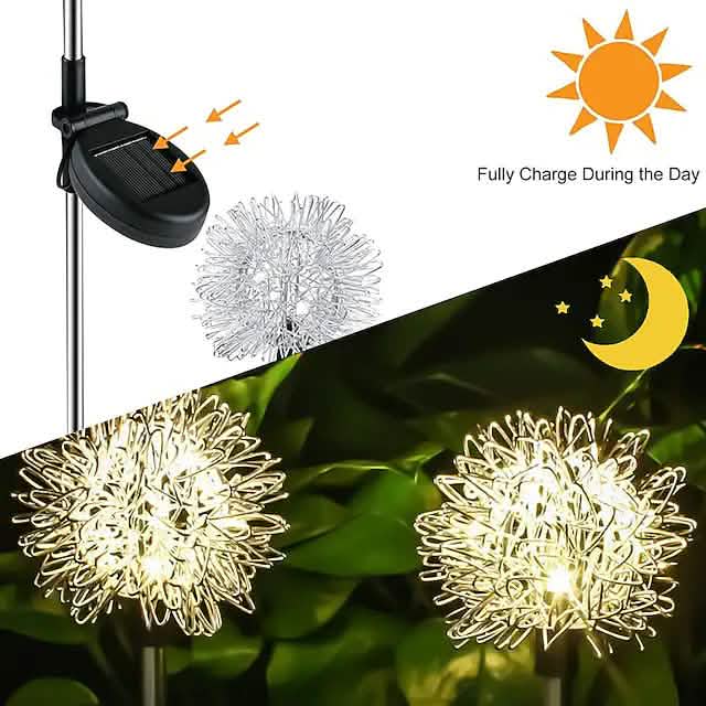 2-Pack: Outdoor Solar Dandelion Lawn Lights by DailySale