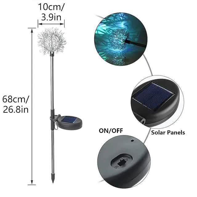 2-Pack: Outdoor Solar Dandelion Lawn Lights by DailySale