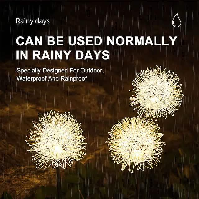 2-Pack: Outdoor Solar Dandelion Lawn Lights by DailySale