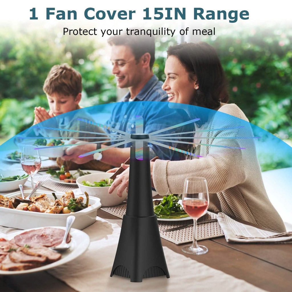2-Pack: Portable Reflective Fly Repellent Fan Rechargeable Battery Powered by DailySale