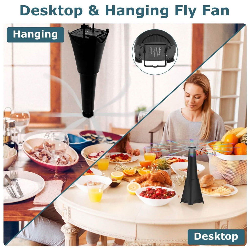 2-Pack: Portable Reflective Fly Repellent Fan Rechargeable Battery Powered by DailySale