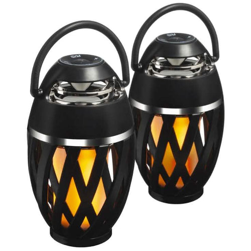 2-Pack: Power-To-Go True Wireless Stereo Lantern Flame Speakers by DailySale