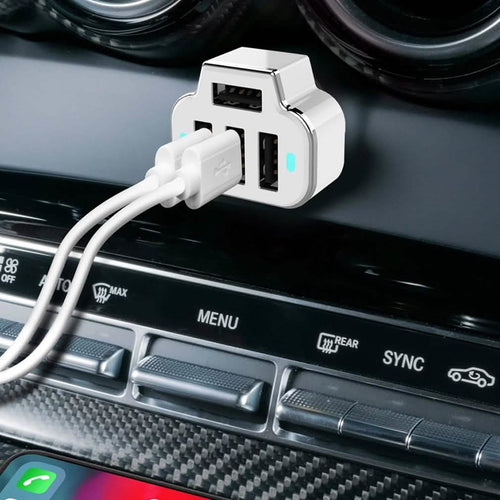 2-Pack: PowerUp 4 USB Port Car Charger Adapter by DailySale