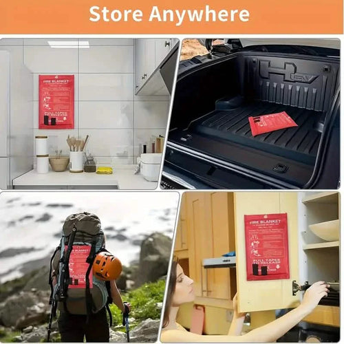 2-Pack: Premium Fiberglass Fire Blankets - Heat-Resistant, Compact and Reusable by DailySale