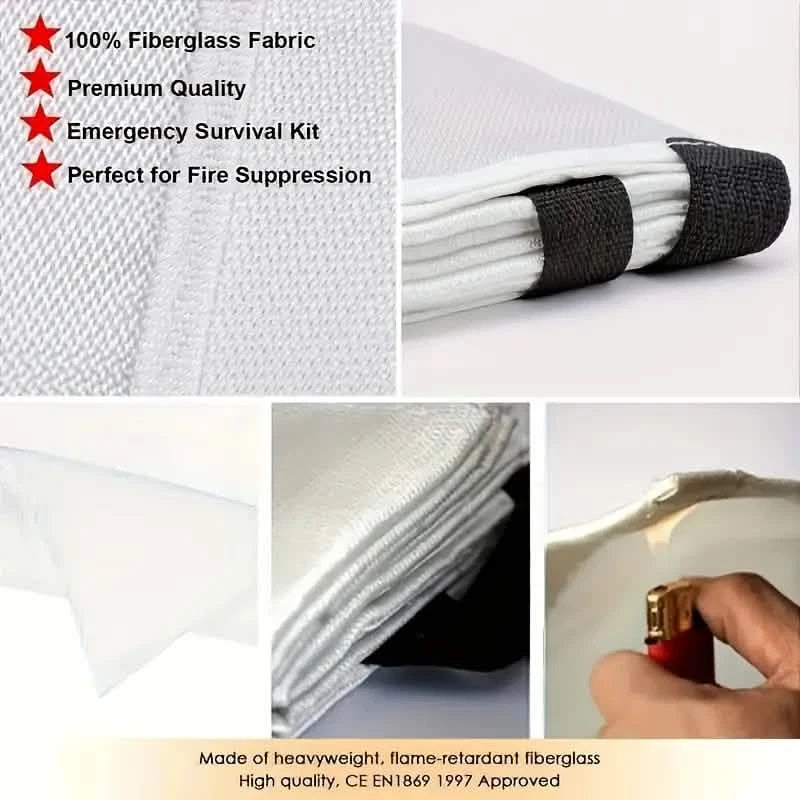 2-Pack: Premium Fiberglass Fire Blankets - Heat-Resistant, Compact and Reusable by DailySale