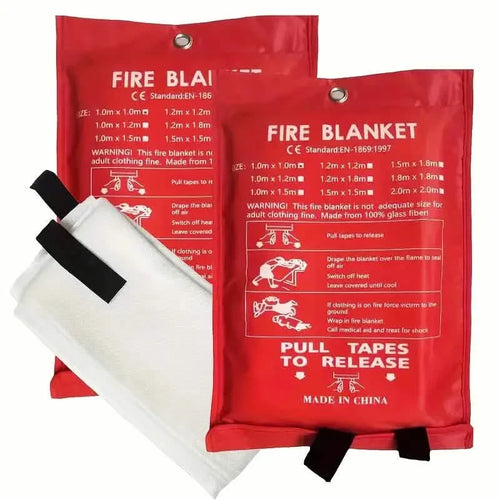 2-Pack: Premium Fiberglass Fire Blankets - Heat-Resistant, Compact and Reusable by DailySale