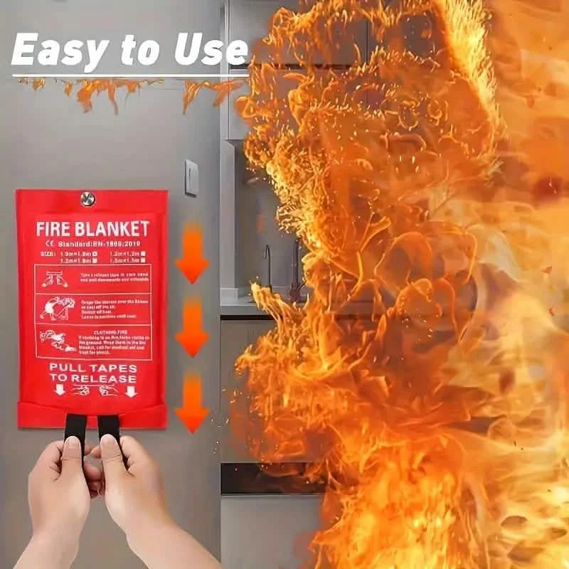 2-Pack: Premium Fiberglass Fire Blankets - Heat-Resistant, Compact and Reusable by DailySale
