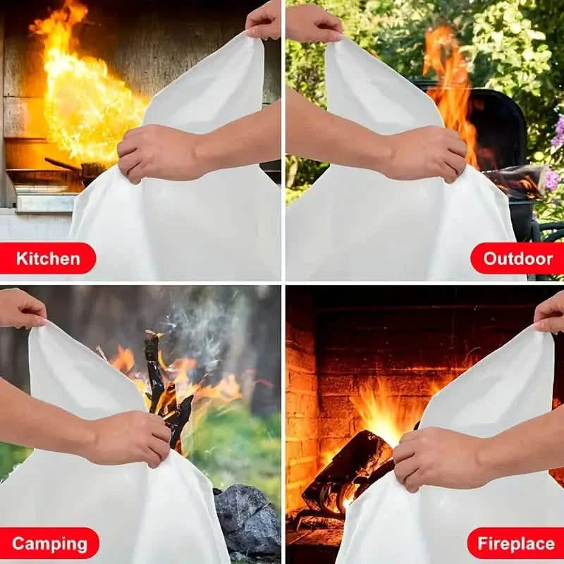 2-Pack: Premium Fiberglass Fire Blankets - Heat-Resistant, Compact and Reusable by DailySale