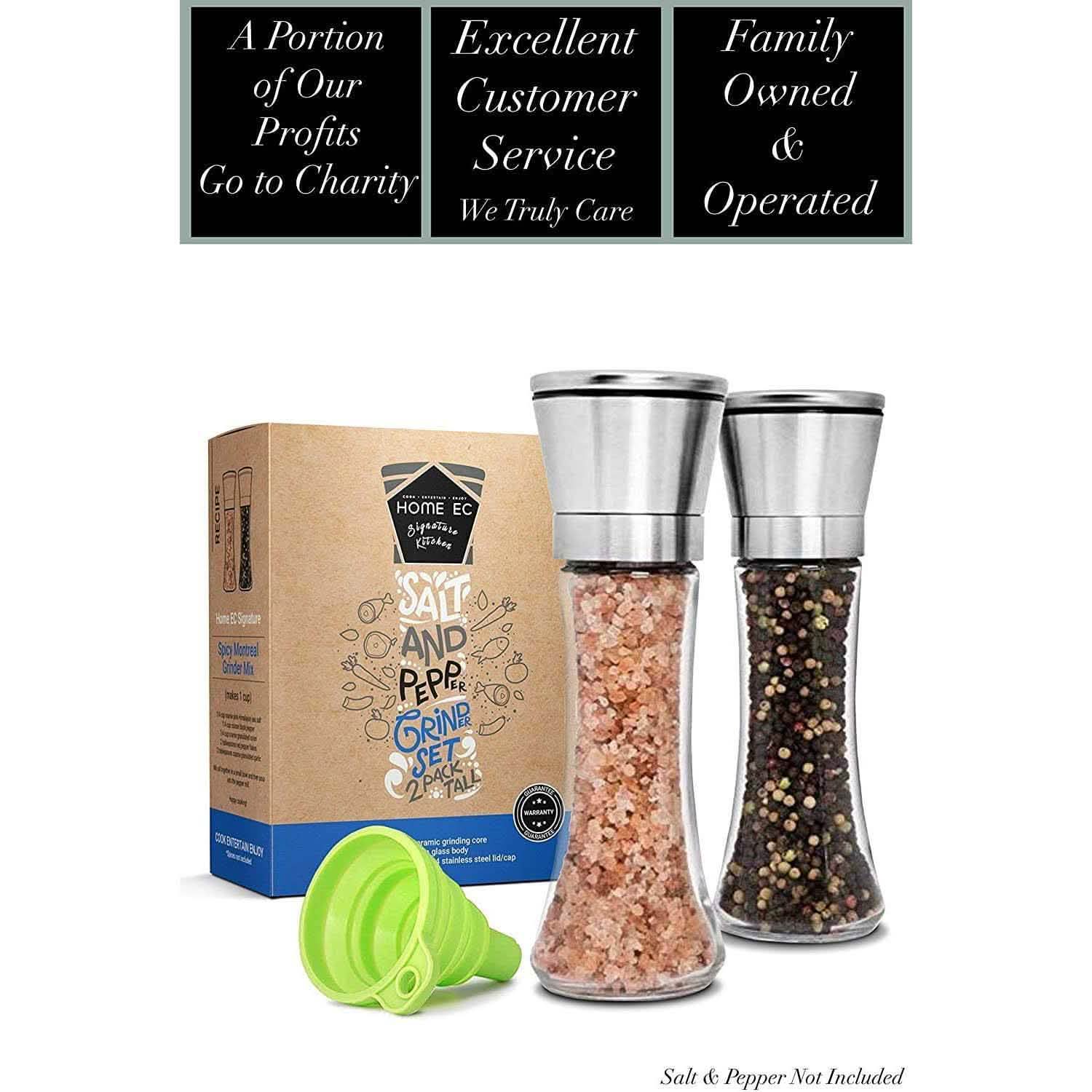 2-Pack: Premium Stainless Steel Salt and Pepper Grinder by DailySale