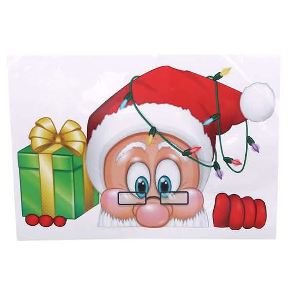 2-Pack: Santa Claus Elk Shop Hotel Christmas Window Double Sided Glass Sticker by DailySale