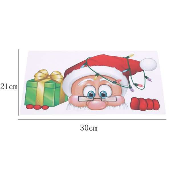 2-Pack: Santa Claus Elk Shop Hotel Christmas Window Double Sided Glass Sticker by DailySale