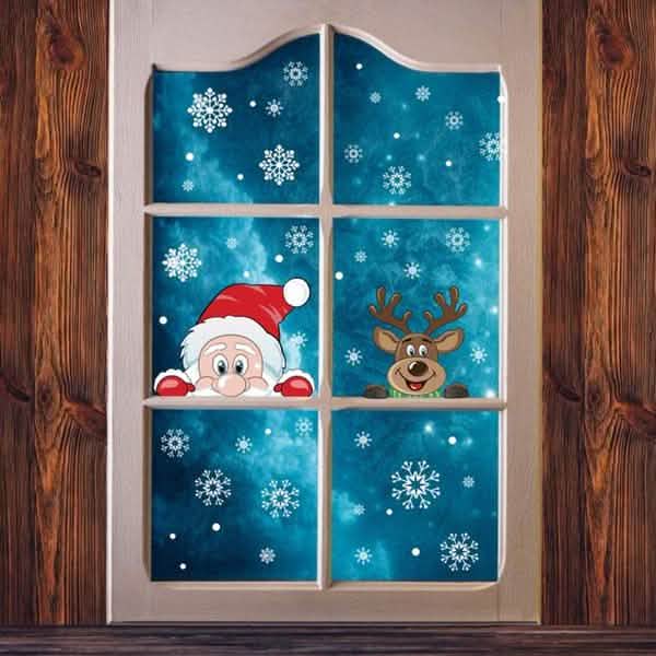 2-Pack: Santa Claus Elk Shop Hotel Christmas Window Double Sided Glass Sticker by DailySale