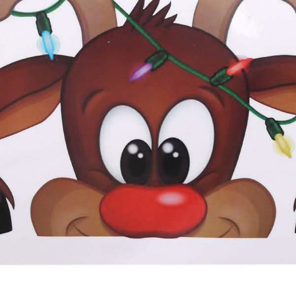 2-Pack: Santa Claus Elk Shop Hotel Christmas Window Double Sided Glass Sticker by DailySale