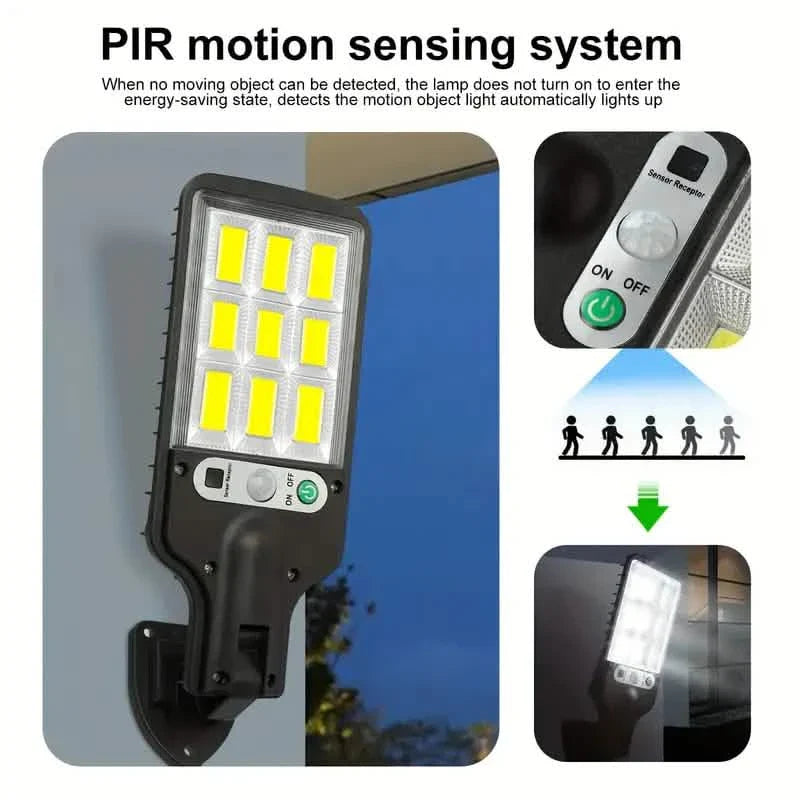 2-Pack: Solar Outdoor Security Street Lighting, 3 Modes With Wireless Motion Sensing and Remote Control by DailySale