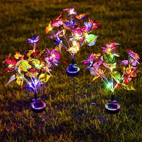 2-Pack: Solar-Powered Butterfly Flower Lamp by DailySale