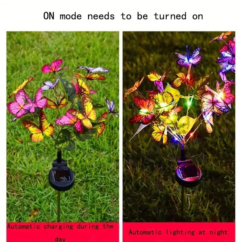 2-Pack: Solar-Powered Butterfly Flower Lamp by DailySale