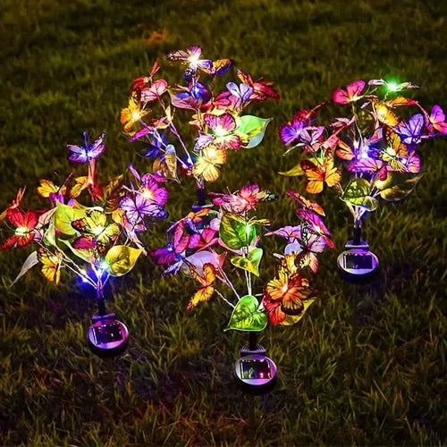 2-Pack: Solar-Powered Butterfly Flower Lamp by DailySale