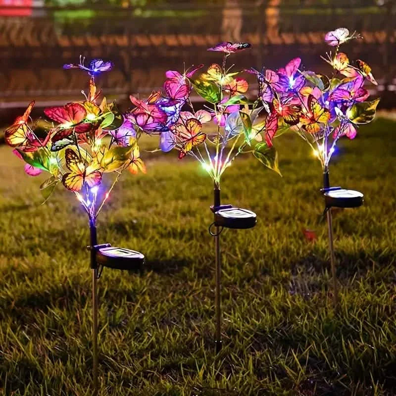 2-Pack: Solar-Powered Butterfly Flower Lamp by DailySale