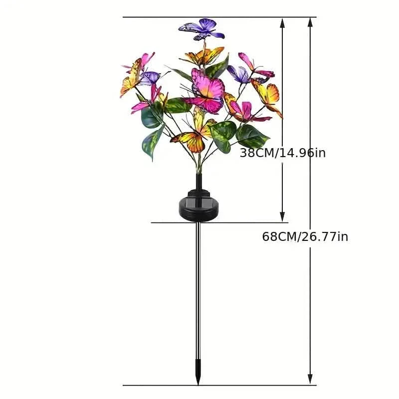 2-Pack: Solar-Powered Butterfly Flower Lamp by DailySale