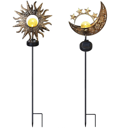 2-Pack: Solar Powered Glass Globe Stake Lamp by DailySale