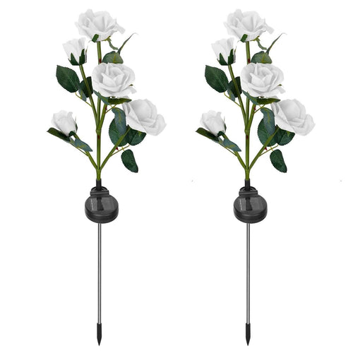 2-Pack: Solar Powered Rose Flower LED Decorative Lamp by DailySale
