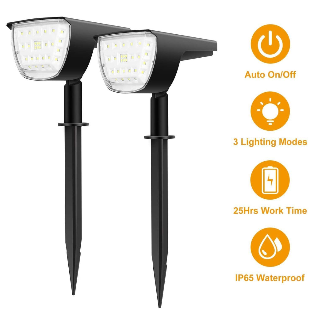 2-Pack: Solarek 32 LEDs Solar Landscape Spotlights by DailySale
