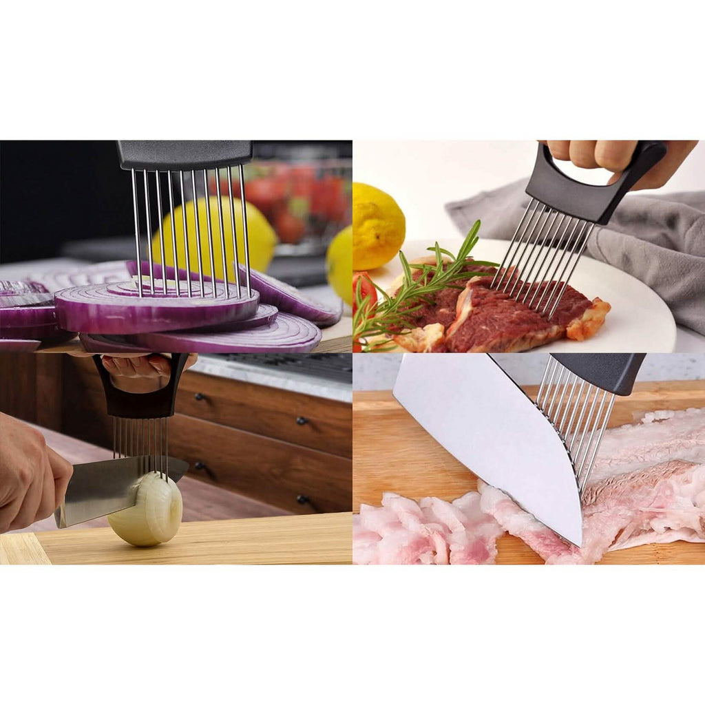 2-Pack: Ultra Sharp Knife Sharpener and Stainless Steel Vegetable and Meat Slicer Holder by DailySale