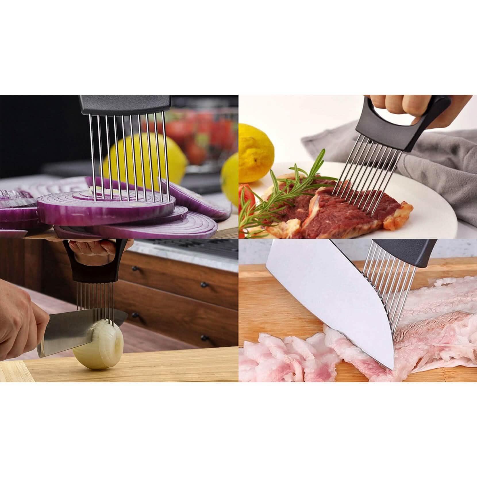 2-Pack: Ultra Sharp Knife Sharpener and Stainless Steel Vegetable and Meat Slicer Holder by DailySale