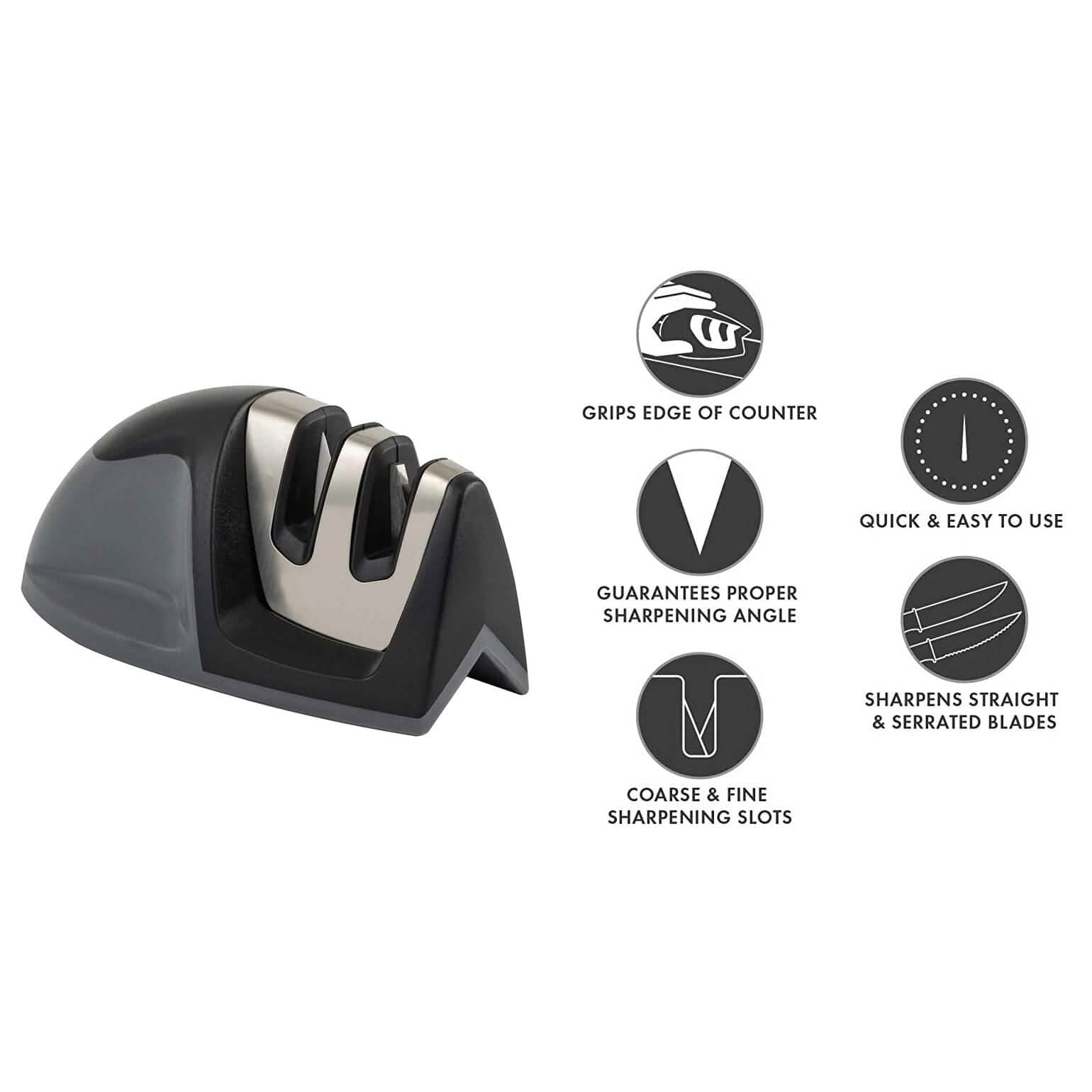 2-Pack: Ultra Sharp Knife Sharpener and Stainless Steel Vegetable and Meat Slicer Holder by DailySale